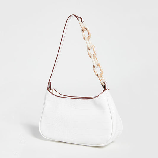 Trendy Small Crocodile Print Acrylic Chain Bag