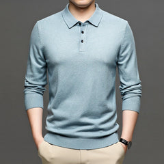 Men's Lapel Knit Pullover Sweater